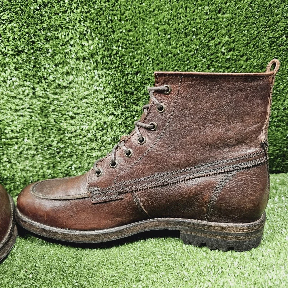 Frye Dakota Brown Leather Black Label‎ Lace Up Ankle Casual Boots Mens Size 9 D